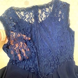 Lace navy maxi dress